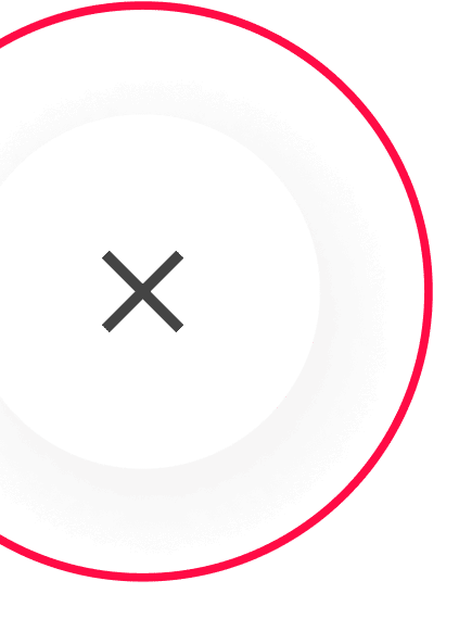 Ein pinker Kreis mit einem weissen, ausgefüllten Kreis mit einem X in der Mitte.