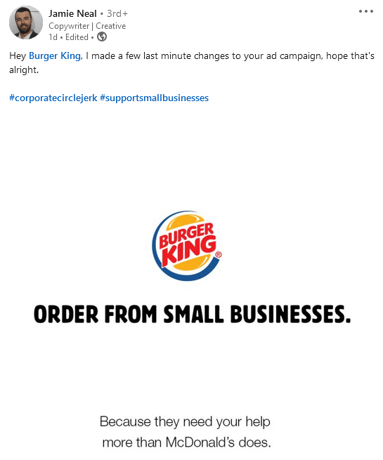 Antwort auf Burger King aktion