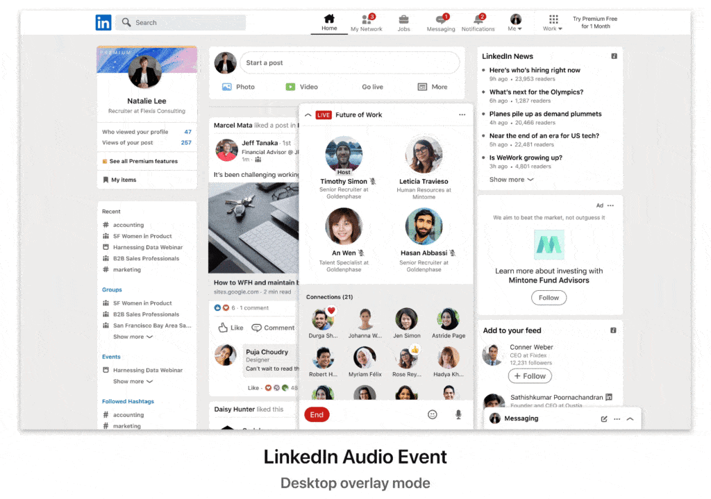 So werden LinkedIn Audio Events aussehen.