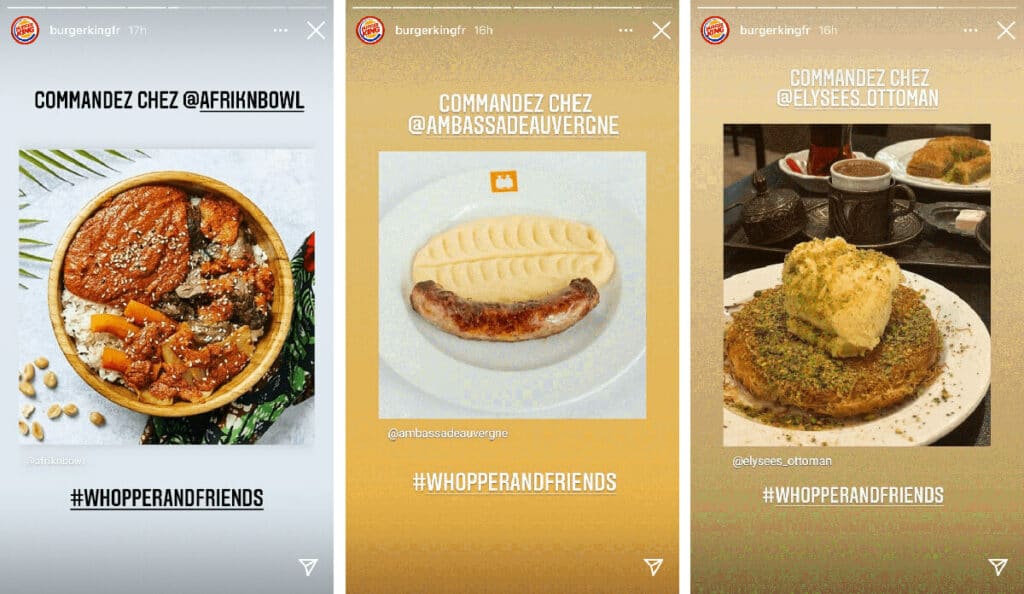 Instagram Aktion von Burger King in der Story