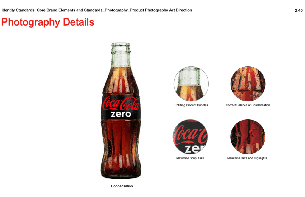 Richtlinien für Fotos der Coca-Cola-Zero-Flasche
