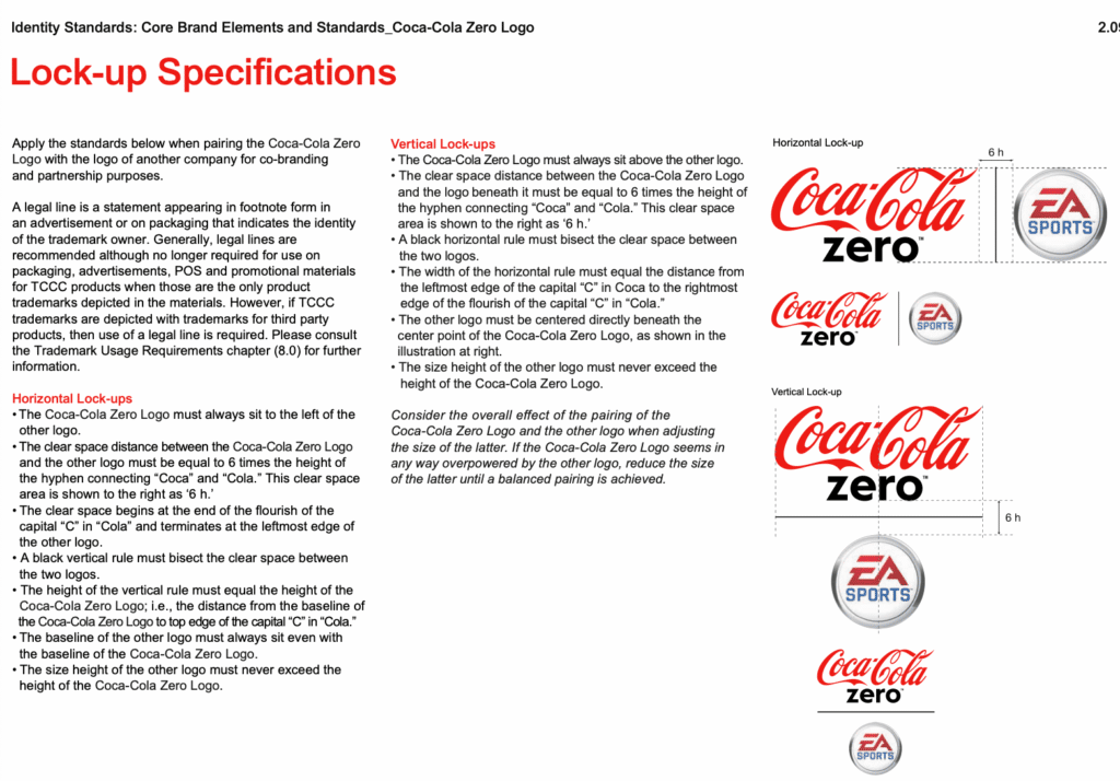 So muss dass Coca-Cola-Zero-Logo in Relation zu anderen Logos aussehen.