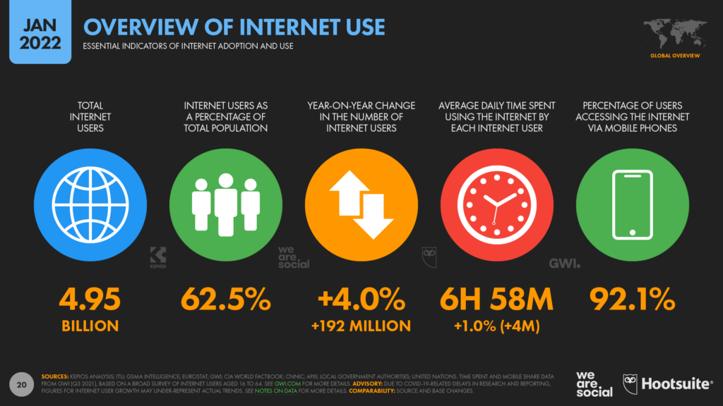 Eine Übersicht der Internet-User mit Prozentzahlen.