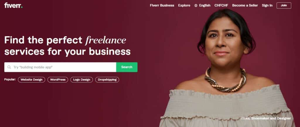 fiverr ist eine Plattform für Freelancer international.