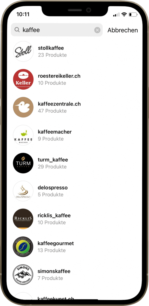 Instagram Screenshot, auf dem man ein Produkt für einen Produkte Guide aussuchen kann.