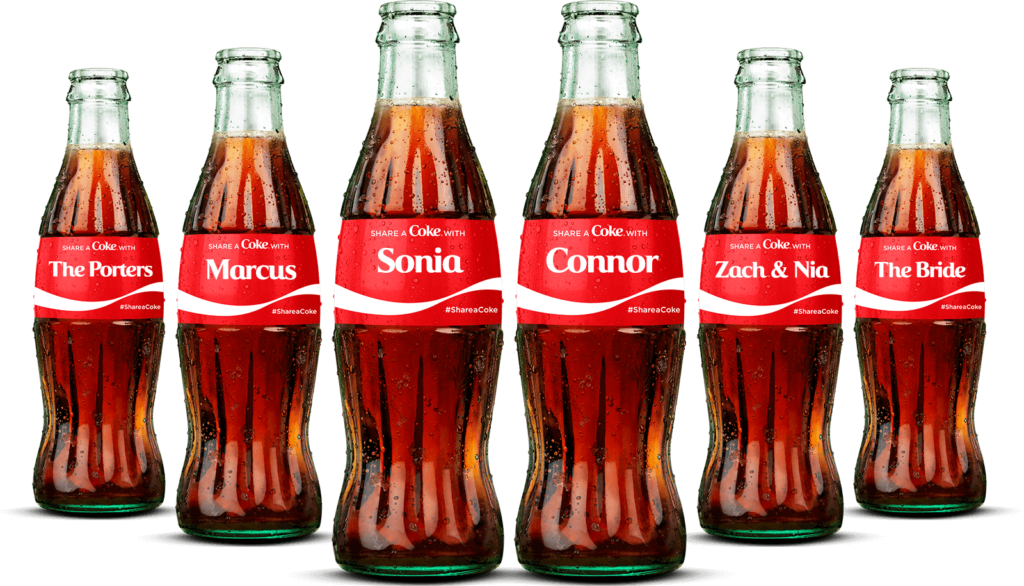 share a coke bild mit flaschen