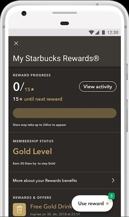 Das Starbucks Rewards System im App ist eine Variante der Gamification.