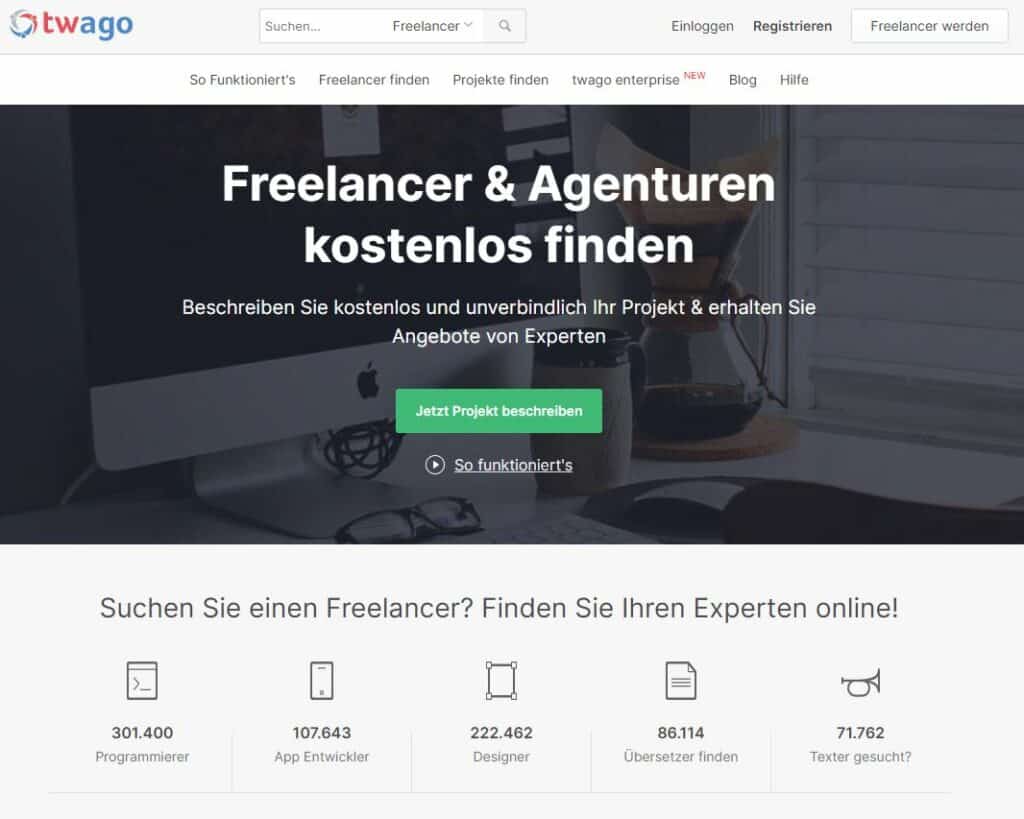 twago ist eine Plattform für Freelancer in ganz Europa.